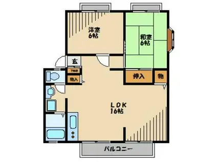 パティオ81(2LDK/1階)の間取り写真