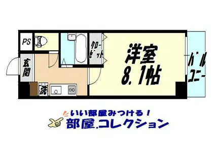 エルム白銀(1K/2階)の間取り写真