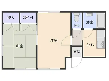 グレース陽南(2K/1階)の間取り写真