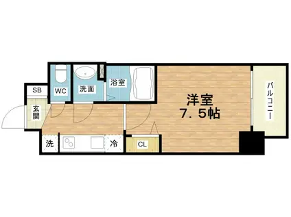 プレサンス大阪都島エレナード(1K/6階)の間取り写真