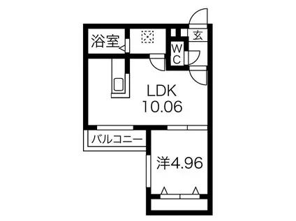GRAND RAVINE美園(1LDK/1階)の間取り写真