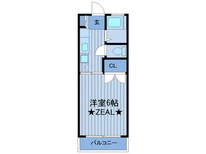 第3三池ビル(1K/2階)の間取り写真