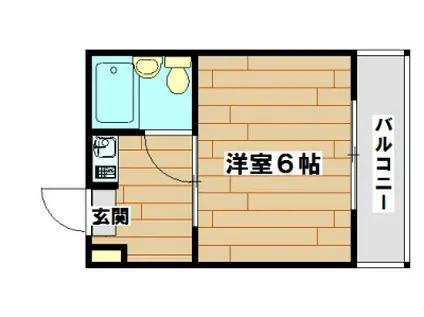 第2高槻ハイム(1K/2階)の間取り写真
