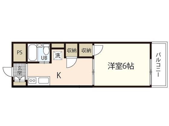GAGA天満町(1DK/7階)の間取り写真