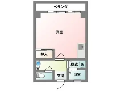 赤畑アパート(ワンルーム/5階)の間取り写真