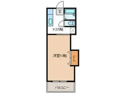 ミカドハイツ(1K/3階)の間取り写真