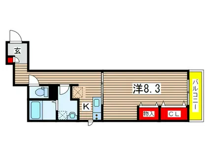 グリーングラス本町(1K/2階)の間取り写真