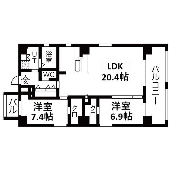 THE GD ONE(2LDK/10階)の間取り写真