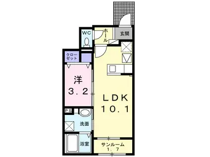 フィールドヒル 安曇野I(1LDK/1階)の間取り写真