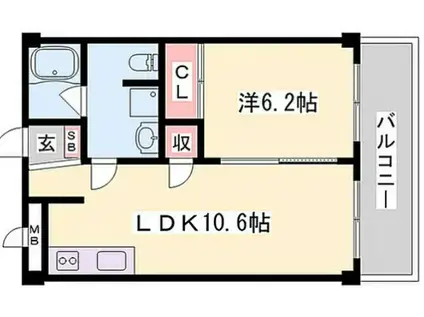 DIO MIO(1LDK/2階)の間取り写真