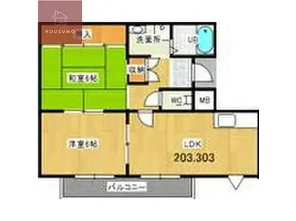 プレアール南亀井II(2DK/3階)の間取り写真