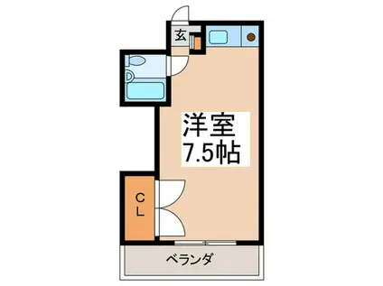 ヴィレッジ雅(ワンルーム/3階)の間取り写真