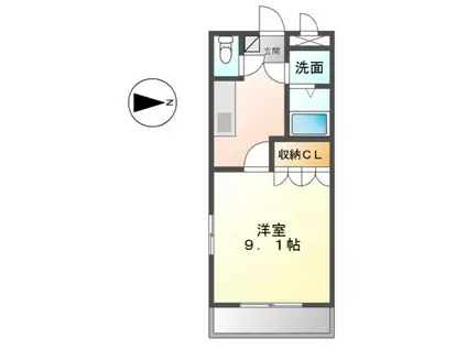 サンライズ豊田 B(1K/1階)の間取り写真