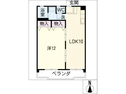 幸和レジデンス(1LDK/1階)の間取り写真