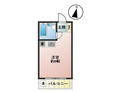 エステート田園(ワンルーム/2階)の間取り写真