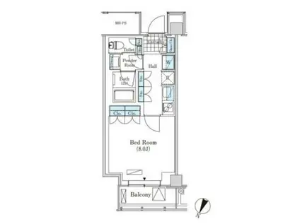 メルクマール京王笹塚レジデンス(1K/14階)の間取り写真