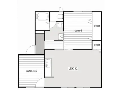 ハーモニータウン河辺(2LDK/2階)の間取り写真