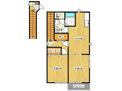 TIARAGE I(2DK/2階)の間取り写真