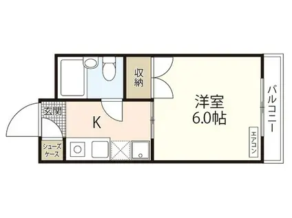 RIV津島(1K/3階)の間取り写真