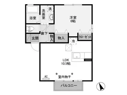 アージュIII(1LDK/1階)の間取り写真