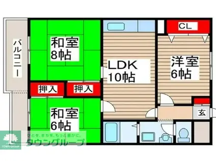 レジデンスTOSHIN江戸川台(3LDK/3階)の間取り写真