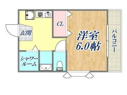 フラワーハイツ新伊丹(1K/2階)の間取り写真