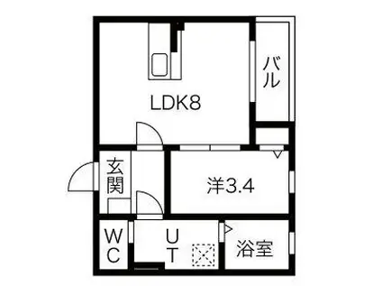 NAGOYA THE NAVYWOOD(1LDK/3階)の間取り写真