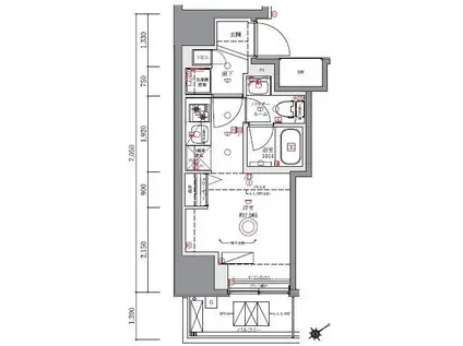 アゼスト横濱吉野町(ワンルーム/2階)の間取り写真