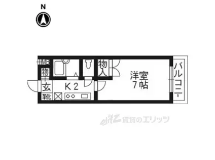 メゾンハウスⅢA(1K/1階)の間取り写真