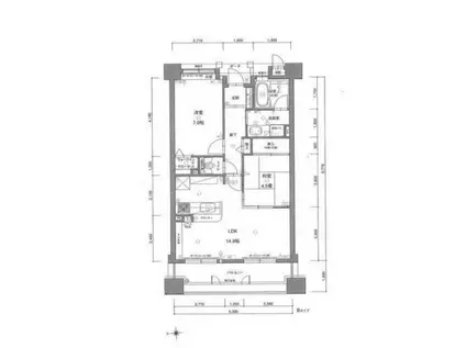 エイルマンション唐津駅前(2LDK/5階)の間取り写真