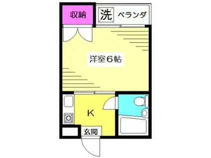 フラット桜台(1K/2階)の間取り写真