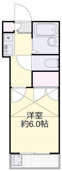 プレール浜(1K/2階)の間取り写真