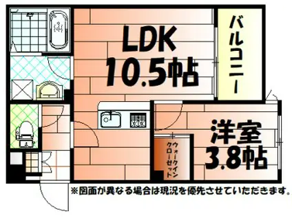 CRECIA片野II(1LDK/1階)の間取り写真