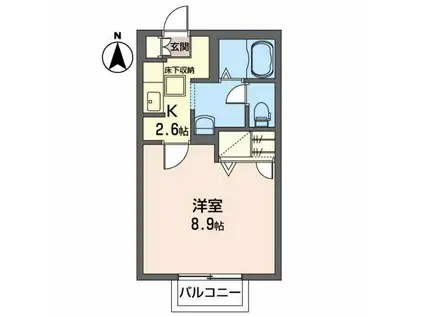 シャーメゾン砂押南(1K/1階)の間取り写真