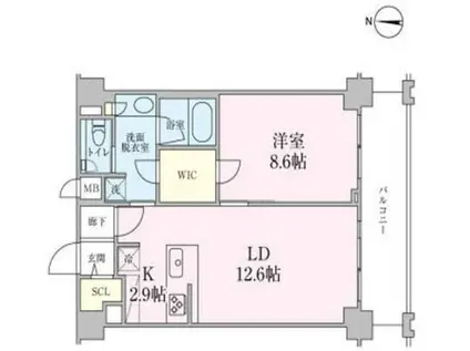 プライマル板橋本町(1LDK/4階)の間取り写真