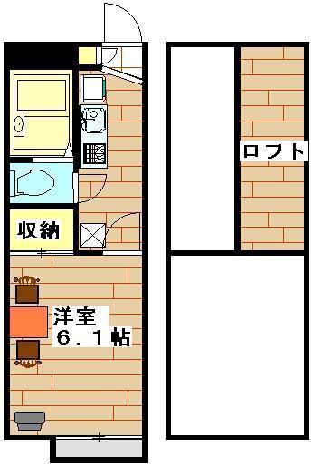 レオパレスクラッセ(1K/3階)の間取り写真