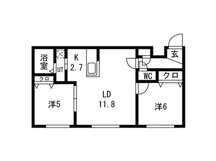 ENZO(2LDK/2階)の間取り写真
