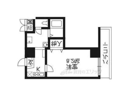 ミルフローラSK二条(1K/2階)の間取り写真