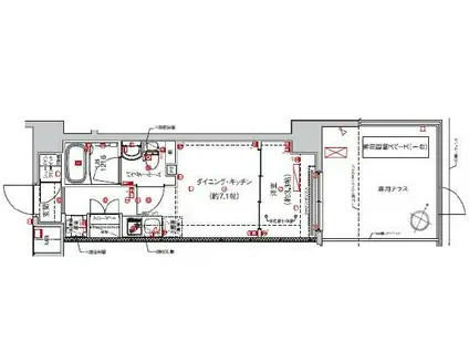 SAKURA AXIS 中板橋(1DK/1階)の間取り写真