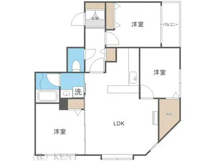 アルファスクエア南1西18(3LDK/8階)の間取り写真