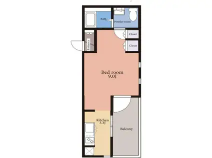 QUENT 8111(1K/4階)の間取り写真