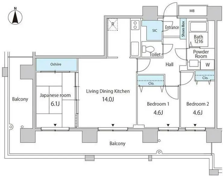 セルリアンホームズ勝どき 11階階 間取り