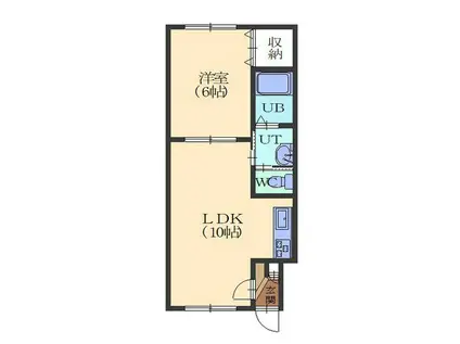 ピュアパレス豊川(1LDK/4階)の間取り写真