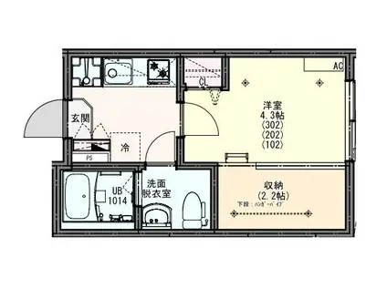 KEIAI RESIDENCE せんげん台II(1K/3階)の間取り写真