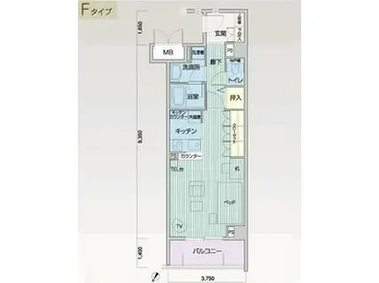 メイビル向陽町(ワンルーム/4階)の間取り写真