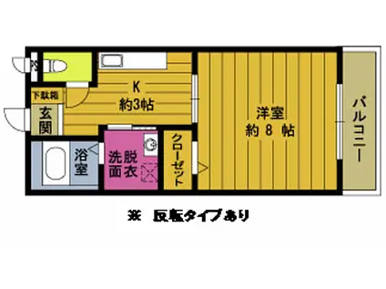 エクレール杵築M(1K/2階)の間取り写真