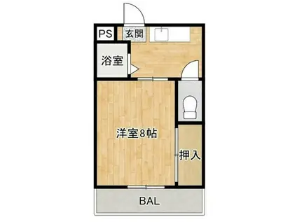 長町南ハイツ(1K/2階)の間取り写真