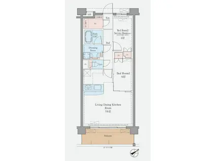 ラグゼナ平井ノース(2SLDK/3階)の間取り写真