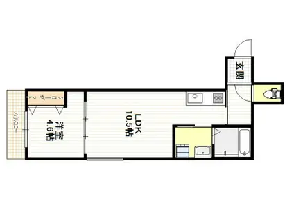 メゾン・エール・石内(1LDK/1階)の間取り写真