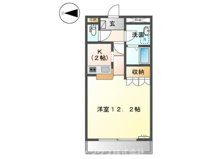 ロワール(1K/2階)の間取り写真